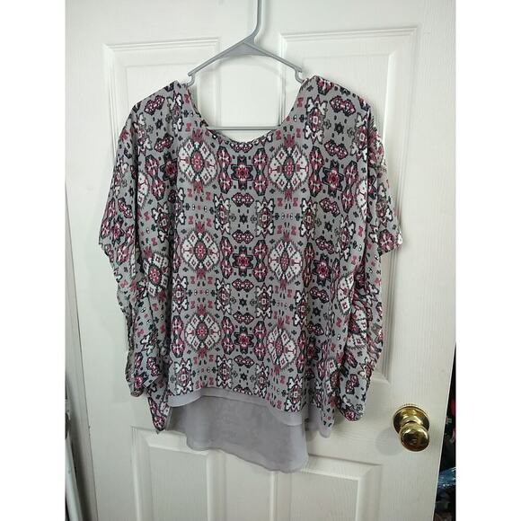 Ariat Poncho Style Blouse Lined Hi Low Western Boho Oversized Flowy. Size S - Picture 2 of 11